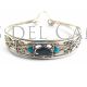 Brazalete plata y azabache con turquesas